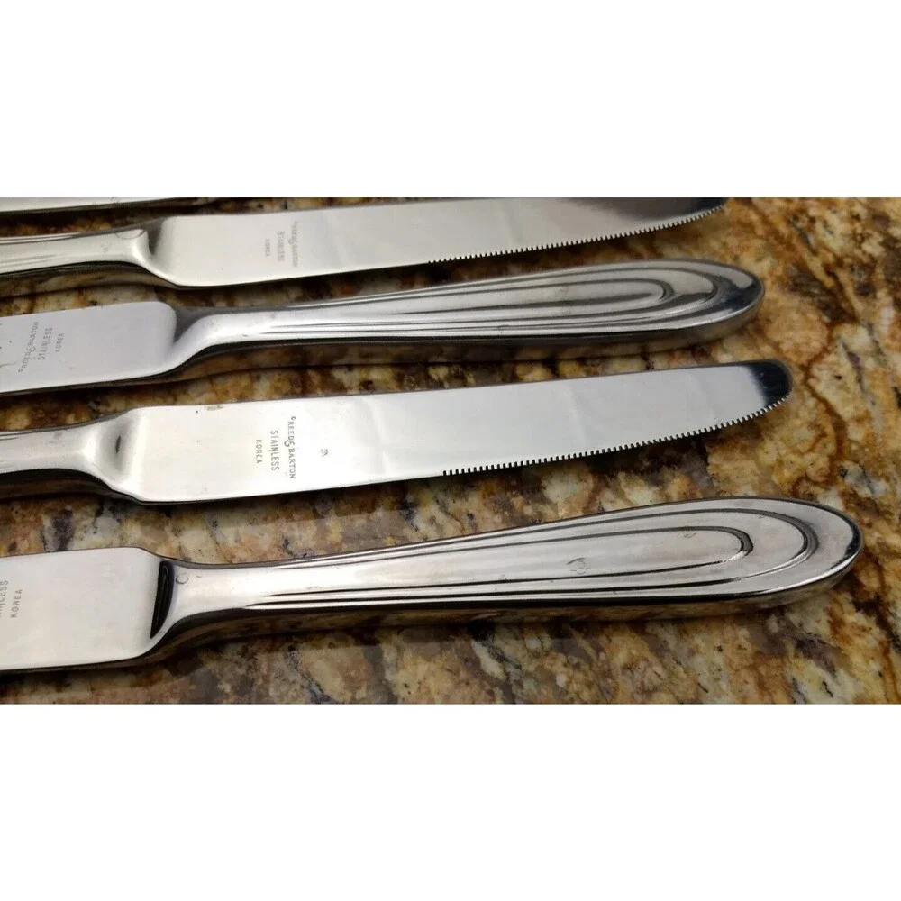 7 Reed & Barton Select ANSE ROYALE DINNER KNIVES 18/10 Korea Stainless Flatware‎
